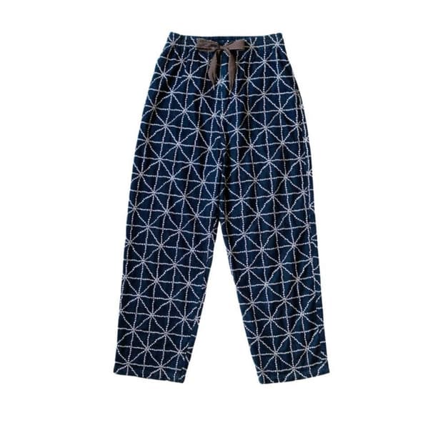 캐피탈 8온즈 데님 포크 도조 자수 이지 팬츠 인디고