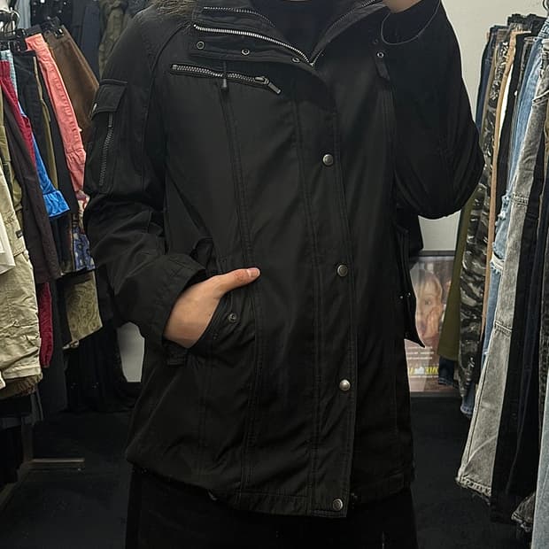 루이스 샤블론 일본 라쿤 퍼 야상 개파카 고스 펑크 락시크 하이넥 지퍼