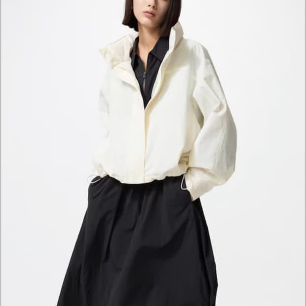 유니클로 윈드 블럭자켓 오프화이트