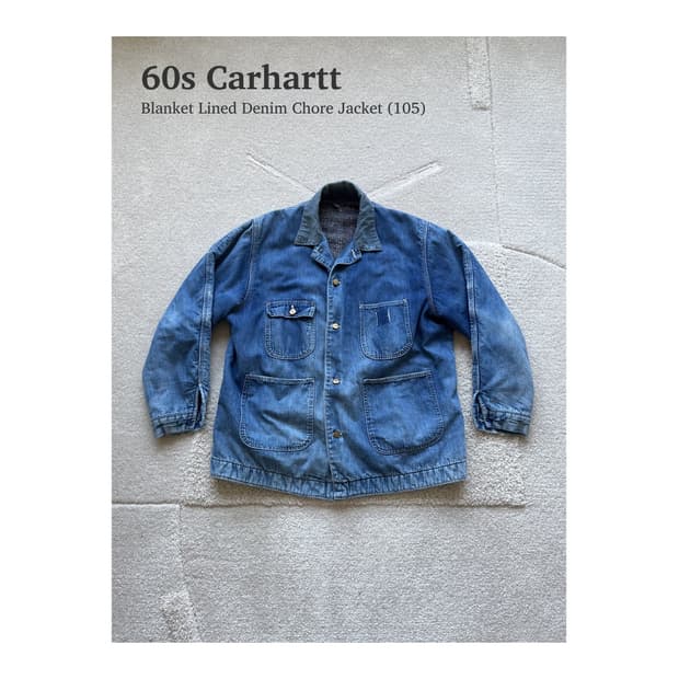 60s 칼하트 블랭킷 라이너 데님 초어 자켓 (105)