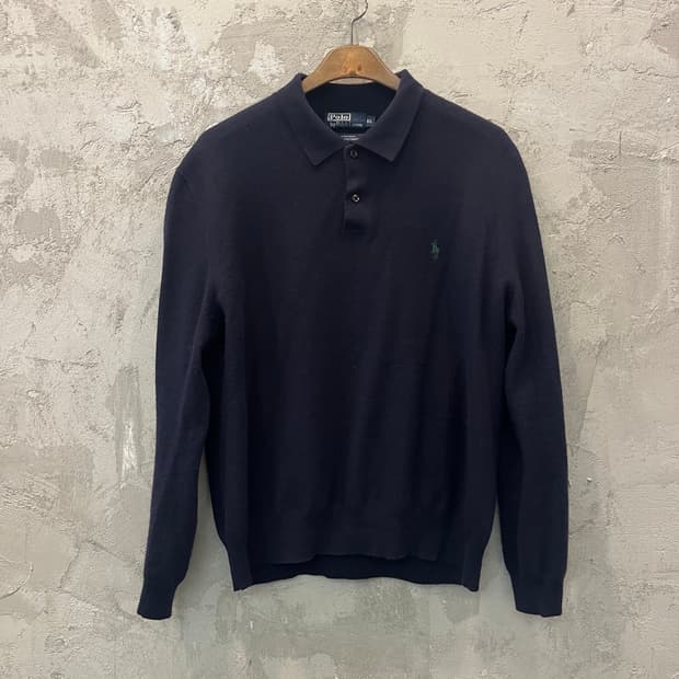 (XL) 폴로 랄프로렌 메리노울 카라넥 니트