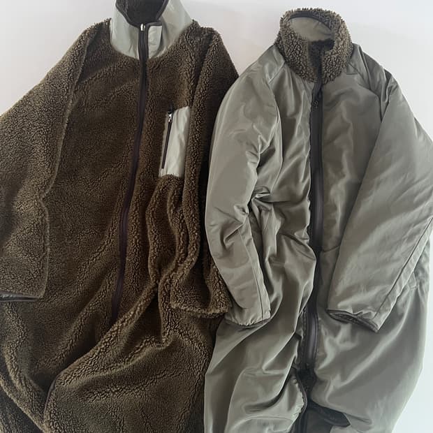 하이드아웃 리버시블 롱 후리스2,3사이즈