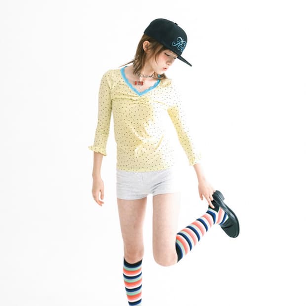 mini heart lace top (lemon)