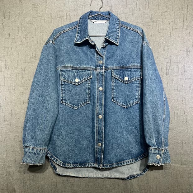 자라 zara 오버핏 데님 청자켓 FREE