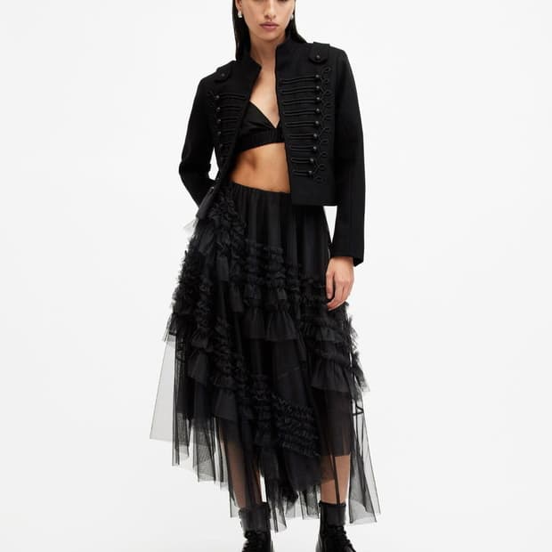 all saints 올세인츠 Jen tulle skirt 블랙 