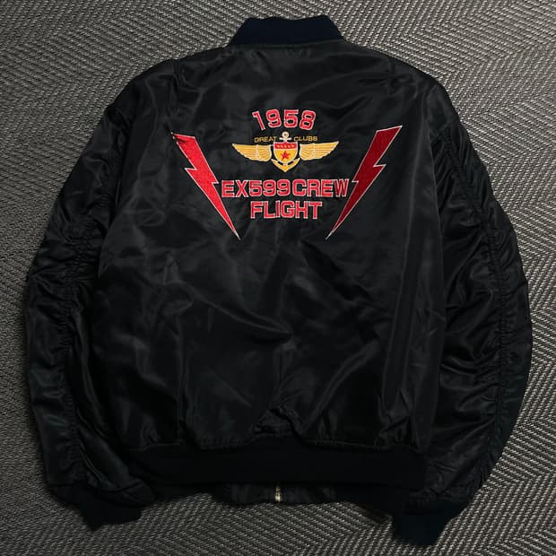 90s 일본 빈티지 멀티 패치 MA-1 항공 봄버 자켓o 5949
