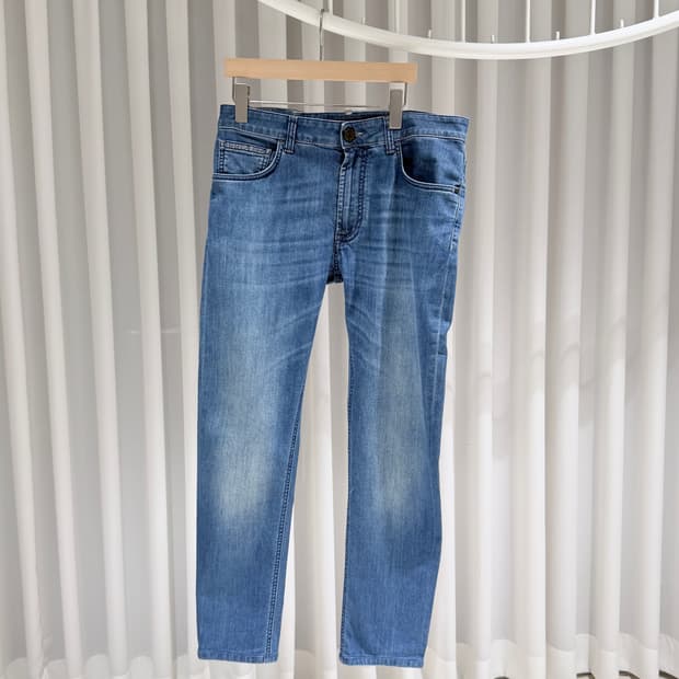 (A+/32) / 스테파노리치 레더패치 데님 청바지 팬츠