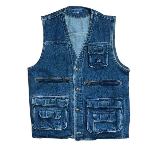 빈티지 피싱 데님 베스트 조끼