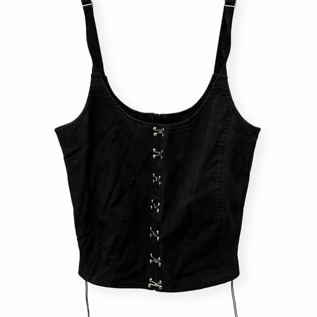 DION LEE 블랙 코르셋 탑