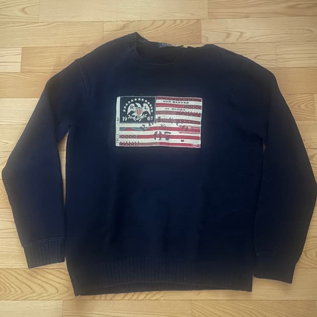 폴로 랄프 로렌 성조기 네이비 스웨터