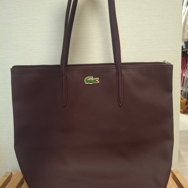 라코스테 보라색 세로형 쇼퍼백
