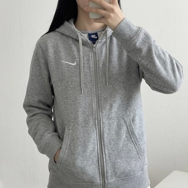 [A급] 포근 따뜻🌷나이키 스우시 그레이 후드집업 L