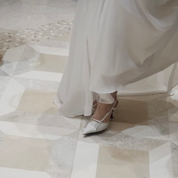 드래곤블루스 스릴 리본 슬링백 웨딩슈즈 240