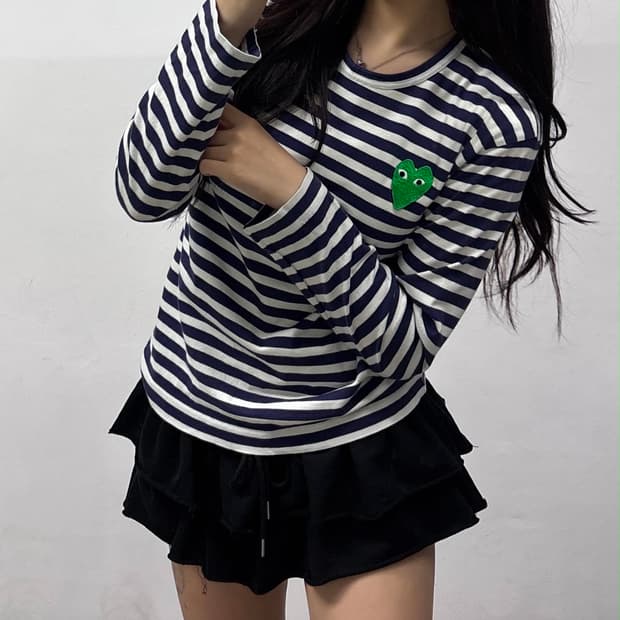 꼼데가르송 매장판 스트라이프 보더티 롱슬리브(S)
