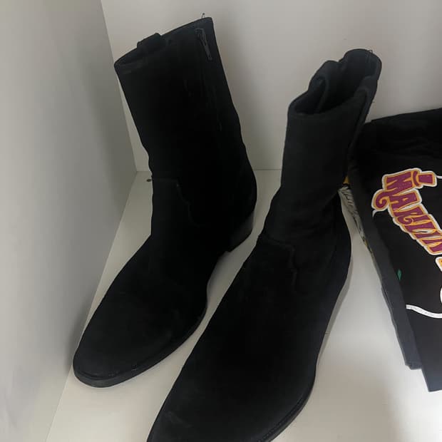 생로랑 14AW 스웨이드 웨스턴 부츠