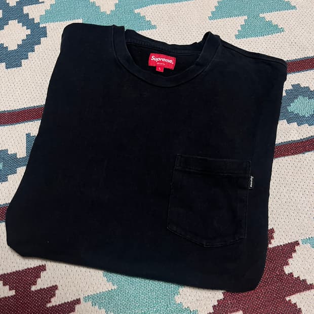 [L] 슈프림 19ss 스몰 로고 포켓 반팔 티셔츠