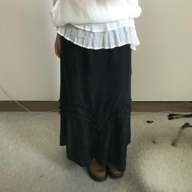빈티지 수술 자가드 스커트