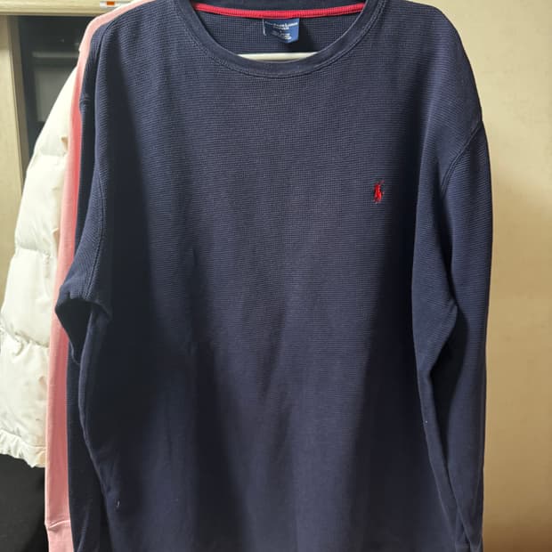 폴로 네이비 와플면티 레드포니