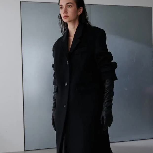 오데스 블랙 울 싱글코트