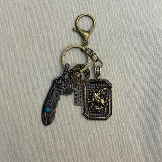 빈티지 가디언 페더 키링