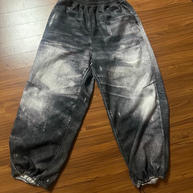 오픈와이와이 데님 이펙트 스웨트 팬츠 L