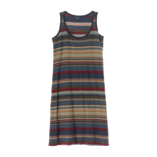 랄프로렌 멀티 스트라이프 코튼 린넨 슬리브리스 원피스 S