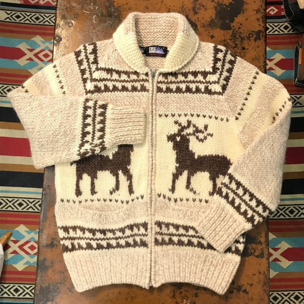 퍼스트다운 노르딕 패턴 퓨어울 집업 코위찬 남성 102 여성 프리사이즈