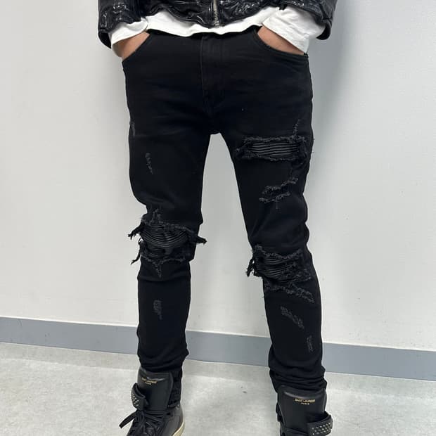 아미리 mx1 블랙 레더 패널 진