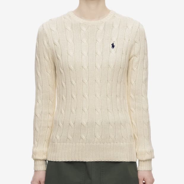 폴로 랄프로렌 케이블 니트 아이보리 S