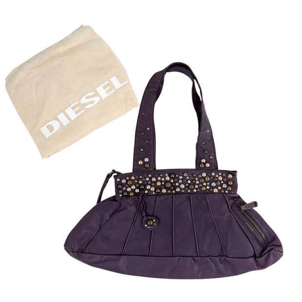 디젤 스터드 퍼플 숄더백