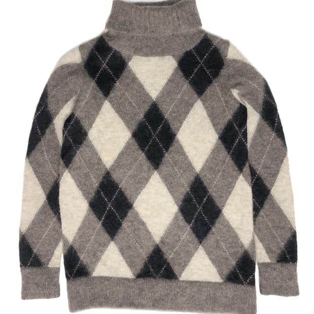 Vintage 알파카+모헤어 아가일 니트 