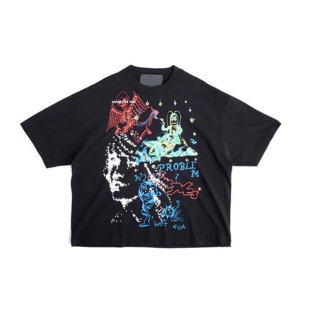 정글스 정글스 프린팅 반팔 티셔츠 블랙