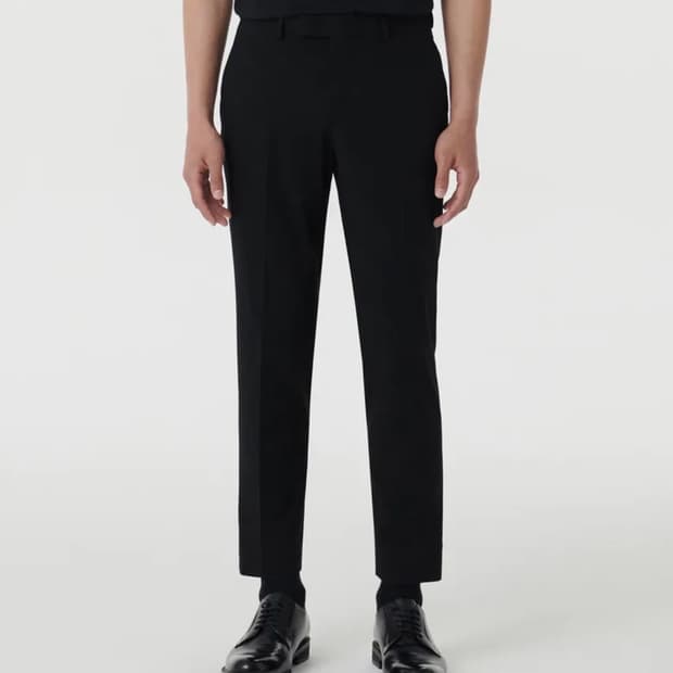 테이퍼드 히든 밴딩 크롭 슬랙스