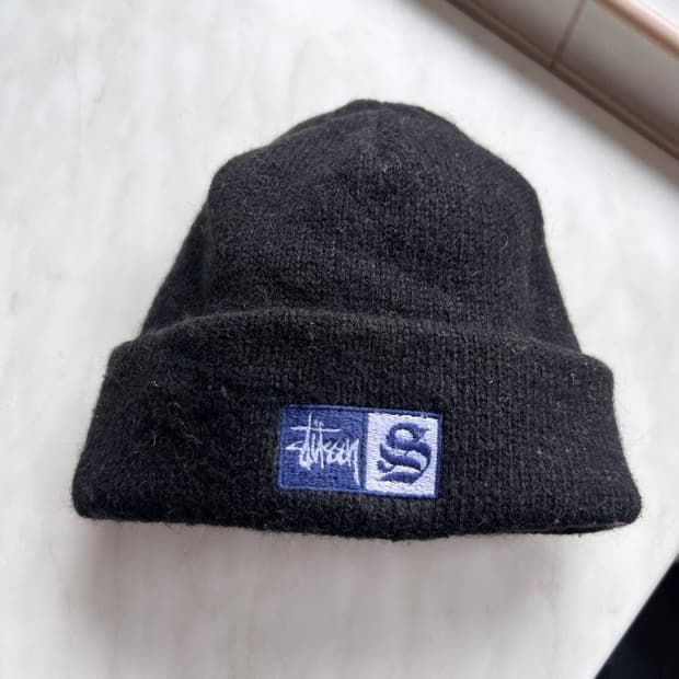 스투시 스몰 패치 와치캡 비니 블루