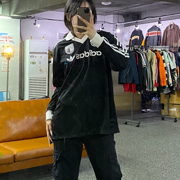 아디다스 긴팔 풋볼 져지 블랙 B4832