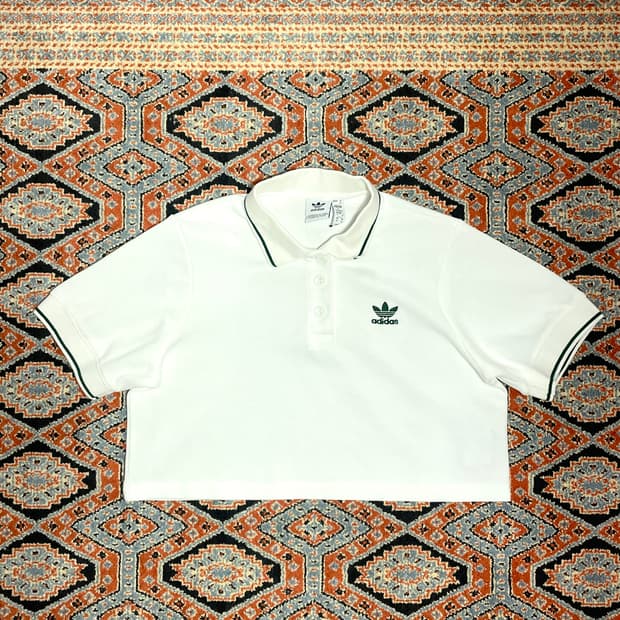 아디다스 화이트 크롭 테니스 카라티셔츠 여성XS