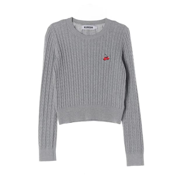 키르시 스몰 체리 케이블 크롭 니트 1