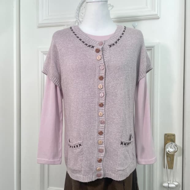 indi pink half mori knit top&pink basic