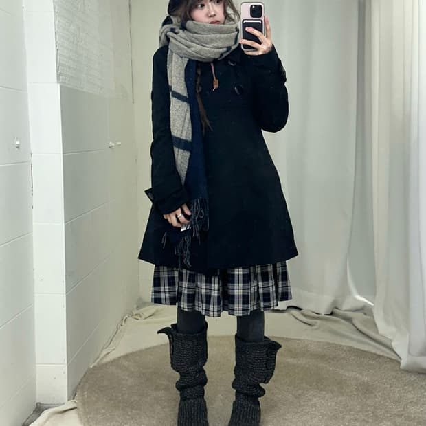 네이비 너드 니혼진 폭닥 투웨이 코디세트