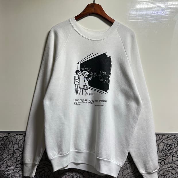 1985 Sidney Harris 프린팅 맨투맨