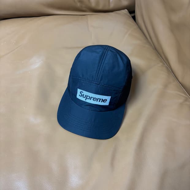 슈프림 캠프캡 모자 박스로고 22fw 리플렉티브 자카드 로고 블랙