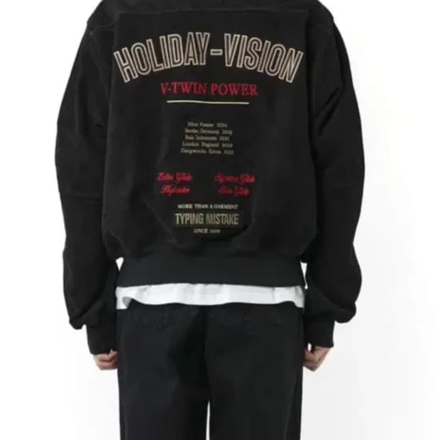 (구매)타이핑 미스테이크 홀리데이비젼 고트스킨 바이커 자켓 M사