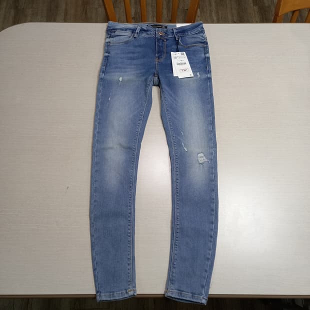 26 새상품 ZARA embrace 워싱 스판스키니 연청 26-629