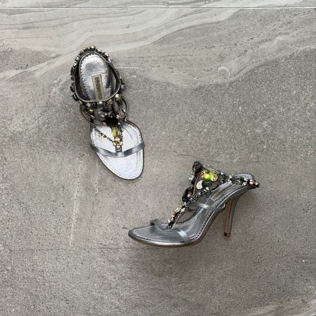 Ermanno Scervino rhinestone metal heels