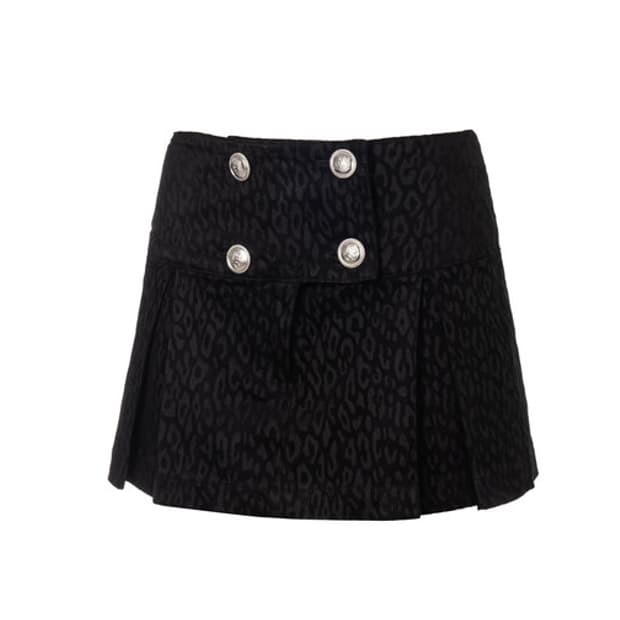 베이비메탈클럽 레오파드 스커트 블랙