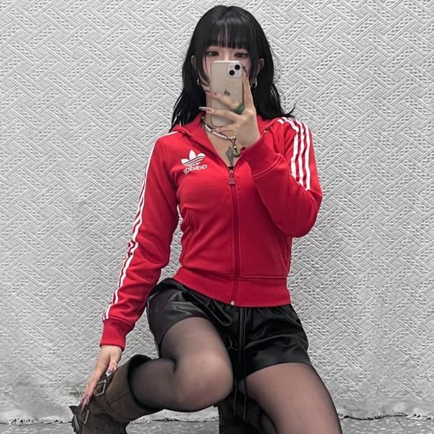 아디다스 유로파 플락 Y2K 후드 져지 집업 자켓 85 C11617