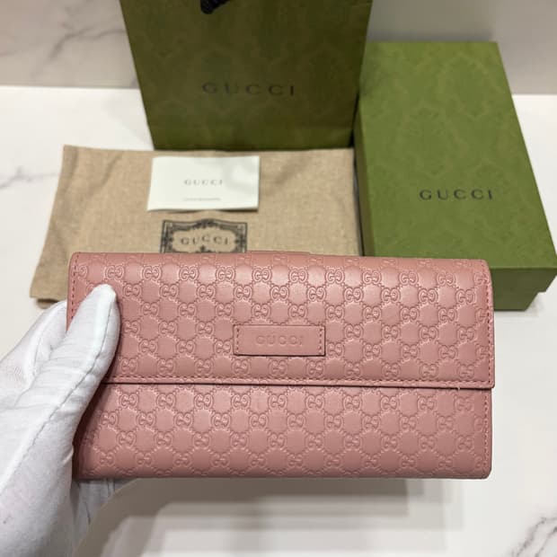 [정품] 구찌마이크시마 핑크 장지갑