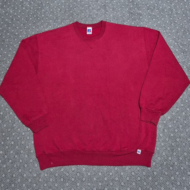 [XXL]90s MEXICO Made 러셀 버건디 스웻 -6