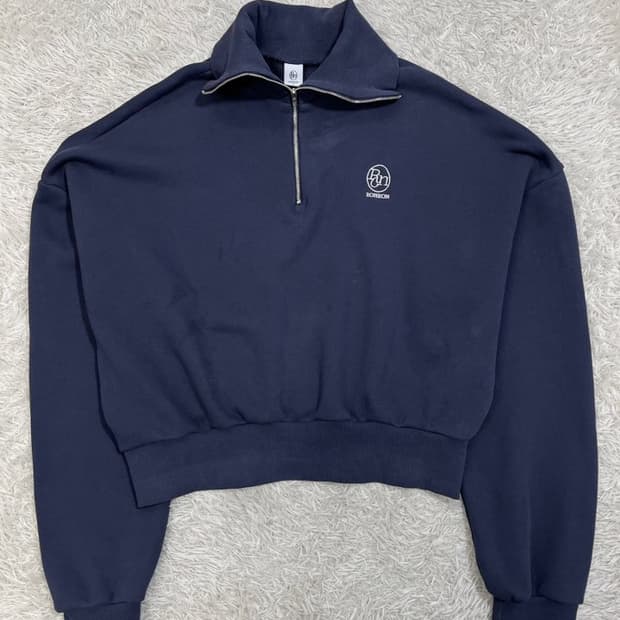 론론 크롭 반집업 맨투맨/#2849