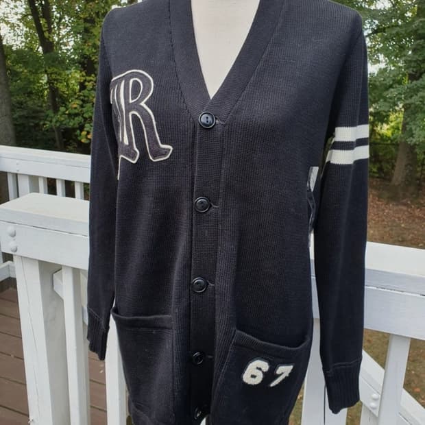 폴로 랄프로렌 바시티로고 니트가디건